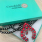 Faux Coral Long Squash Blossom Statement Necklace - 32 inch necklace