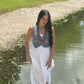 Faux Coral Long Squash Blossom Statement Necklace - 32 inch necklace