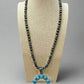 Faux Squash Blossom and Faux Pearl Necklace - 27 inch