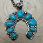 Faux Squash Blossom Pendant Necklace & Earring Set - 20 inch necklace