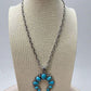 Faux Squash Blossom Pendant Necklace & Earring Set - 20 inch necklace