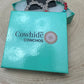 Faux Turquoise and Coral Hoop Earring - 1 3/4 inch drop