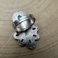Faux Turquoise Cluster Statement Size Cuff Ring - Adjustable Sizing