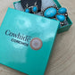 Faux Turquoise Squash Blossom and Earring Set - 18 inch necklace