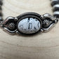 Faux White Buffalo and Sterling Pearl Stretch Bracelet