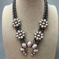 Faux White Buffalo Double Strand Squash Blossom Necklace -  18 inch