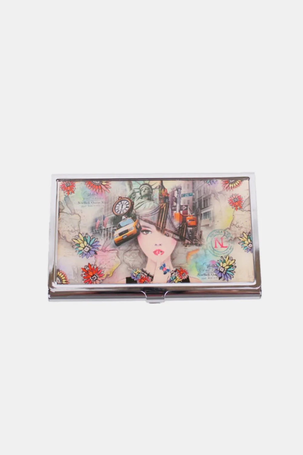 NICOLE LEE USA PRINTED BUSINESS CARD CASE