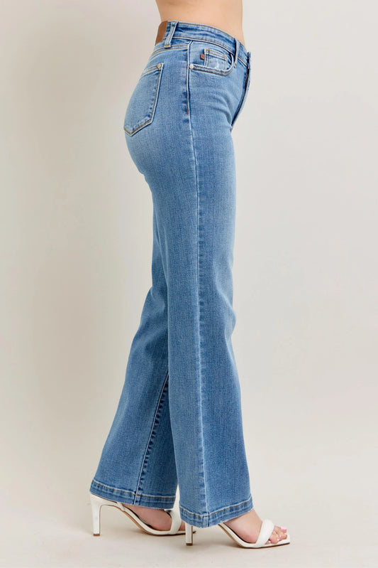 JUDY BLUE FULL SIZE HIGH WAIST STRAIGHT JEANS PLUS SIZE