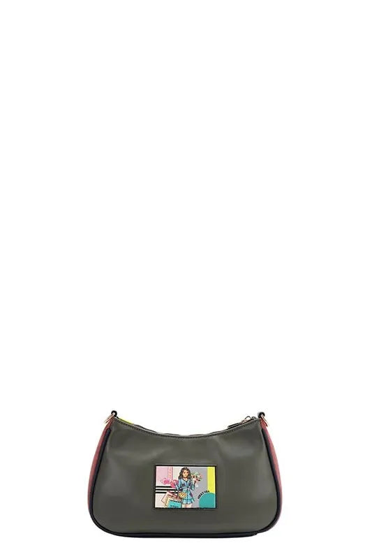 NICOLE LEE USA CRESCENT SHAPED CROSSBODY BAG
