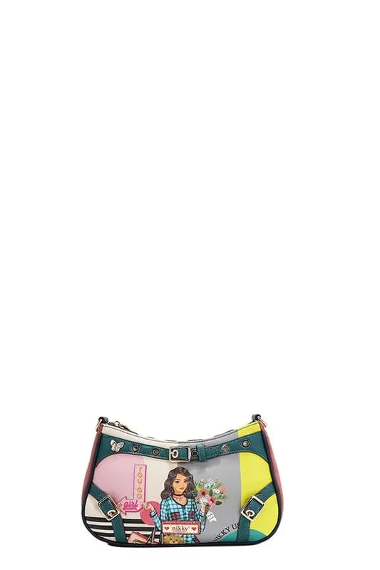 NICOLE LEE USA CRESCENT SHAPED CROSSBODY BAG