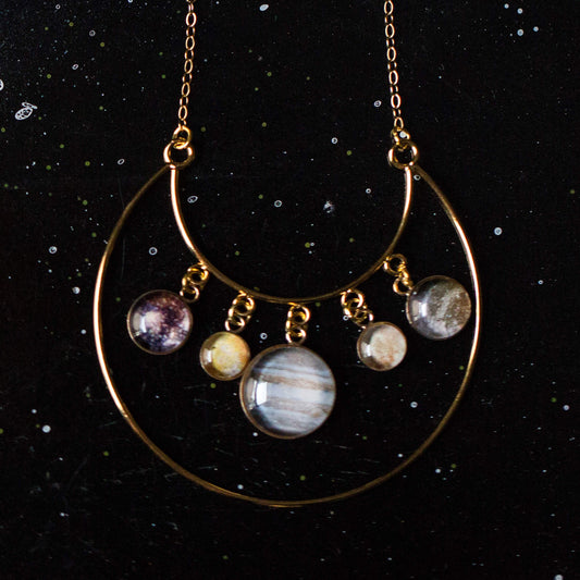 GALILEAN MOONS OF JUPITER STATEMENT NECKLACE