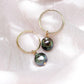 THIN GOLD FILLED TAHITIAN PEARL HOOP EARRINGS - HOKULOA