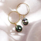 THIN GOLD FILLED TAHITIAN PEARL HOOP EARRINGS - HOKULOA