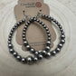 Graduated Sterling Silver Pearl Hoops