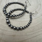 Graduated Sterling Silver Pearl Hoops