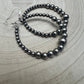 Graduated Sterling Silver Pearl Hoops
