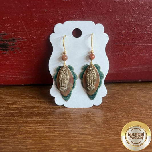 HAND CRAFTED OWL EARRINGS-Thriftique Marketplace