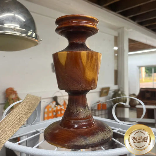 HAND TURNED CANDLE STICK-Thriftique Marketplace