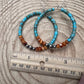Hoop Earrings With Turquoise, Spiny Oyster & Sterling Silver Pearls - 2 1/4 inch hoops