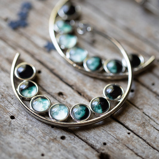 MOON PHASE HOOP EARRINGS