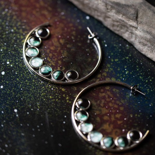 MOON PHASE HOOP EARRINGS