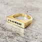FEMINIST GOLD OR SILVER FLAT TOP RING