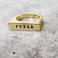 PIZZA GOLD OR SILVER FLAT TOP RING