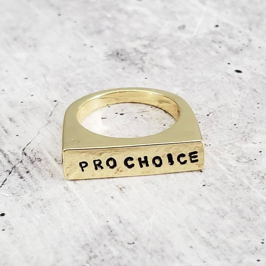 PRO CHOICE GOLD OR SILVER FLAT TOP RING
