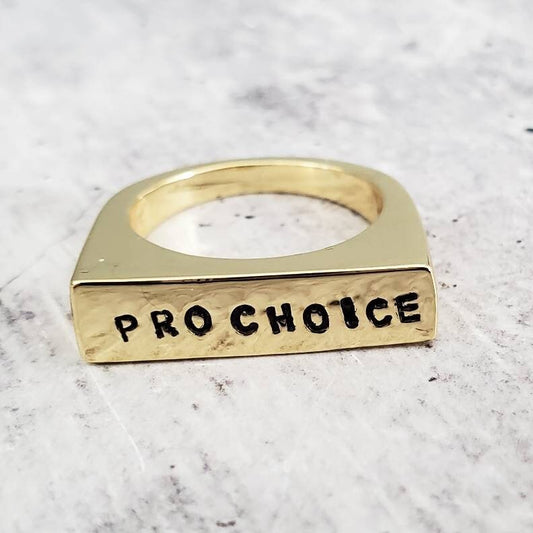PRO CHOICE GOLD OR SILVER FLAT TOP RING