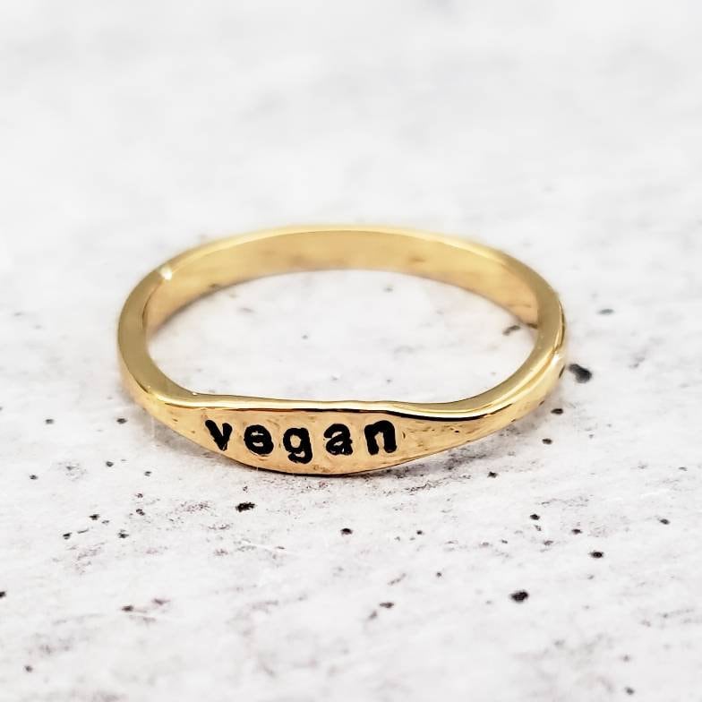 VEGAN DAINTY GOLD OR SILVER RING
