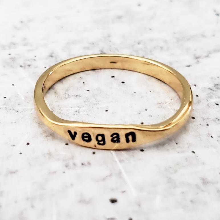 VEGAN DAINTY GOLD OR SILVER RING