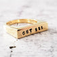 GET MONEY GOLD OR SILVER FLAT TOP RING