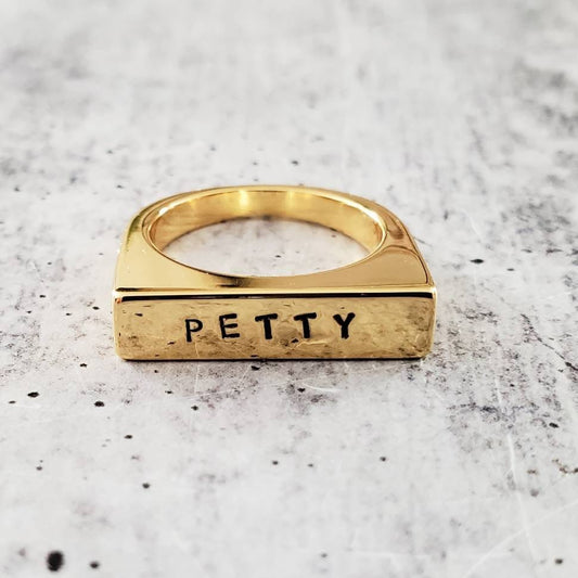 PETTY GOLD OR SILVER FLAT TOP RING