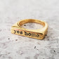 YES HOMO GOLD OR SILVER PRIDE RING