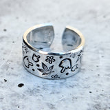 HEMP LEAF MIDDLE FINGER RING
