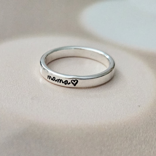 MAMA SILVER STACKING RING
