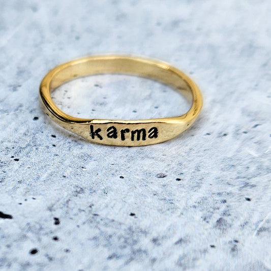 KARMA DAINTY GOLD  OR SILVER RING