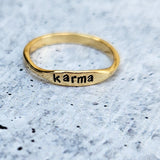 KARMA DAINTY GOLD  OR SILVER RING