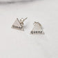 QUEER SILVER STUD EARRINGS