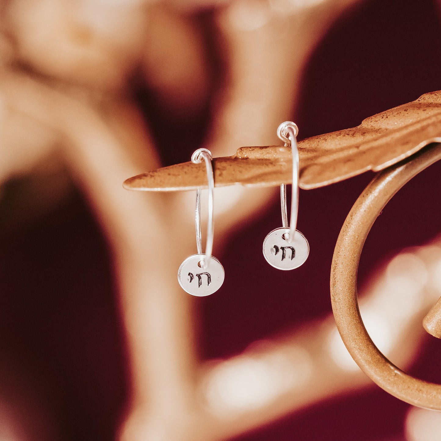 DAINTY CHAI HOOP EARRINGS