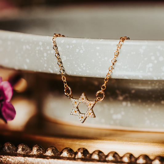 STAR OF DAVID CLASSIC CRYSTAL NECKLACE