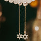 MAGEN DAVID CRYSTAL STATEMENT DROP EARRINGS