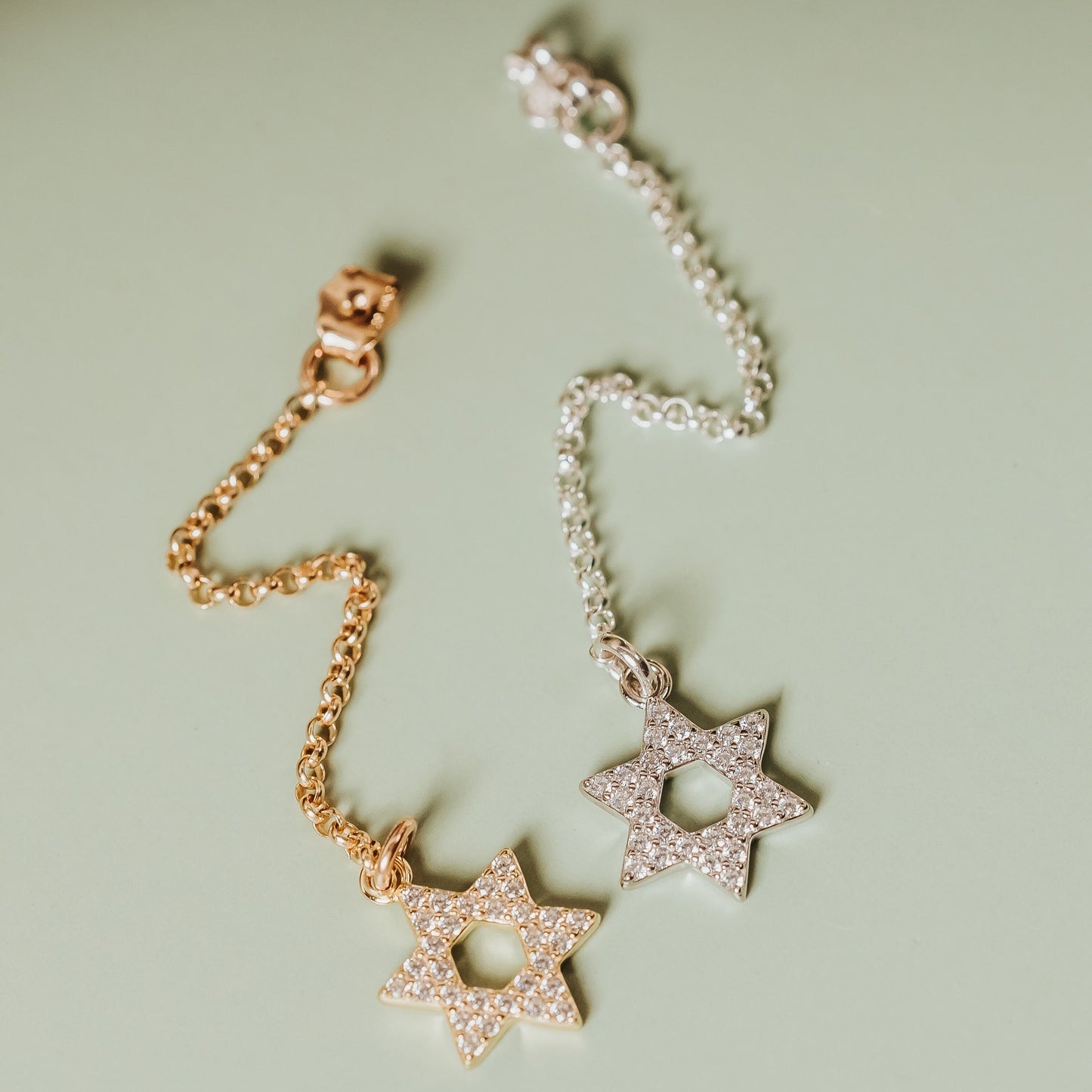 MAGEN DAVID CRYSTAL STATEMENT DROP EARRINGS
