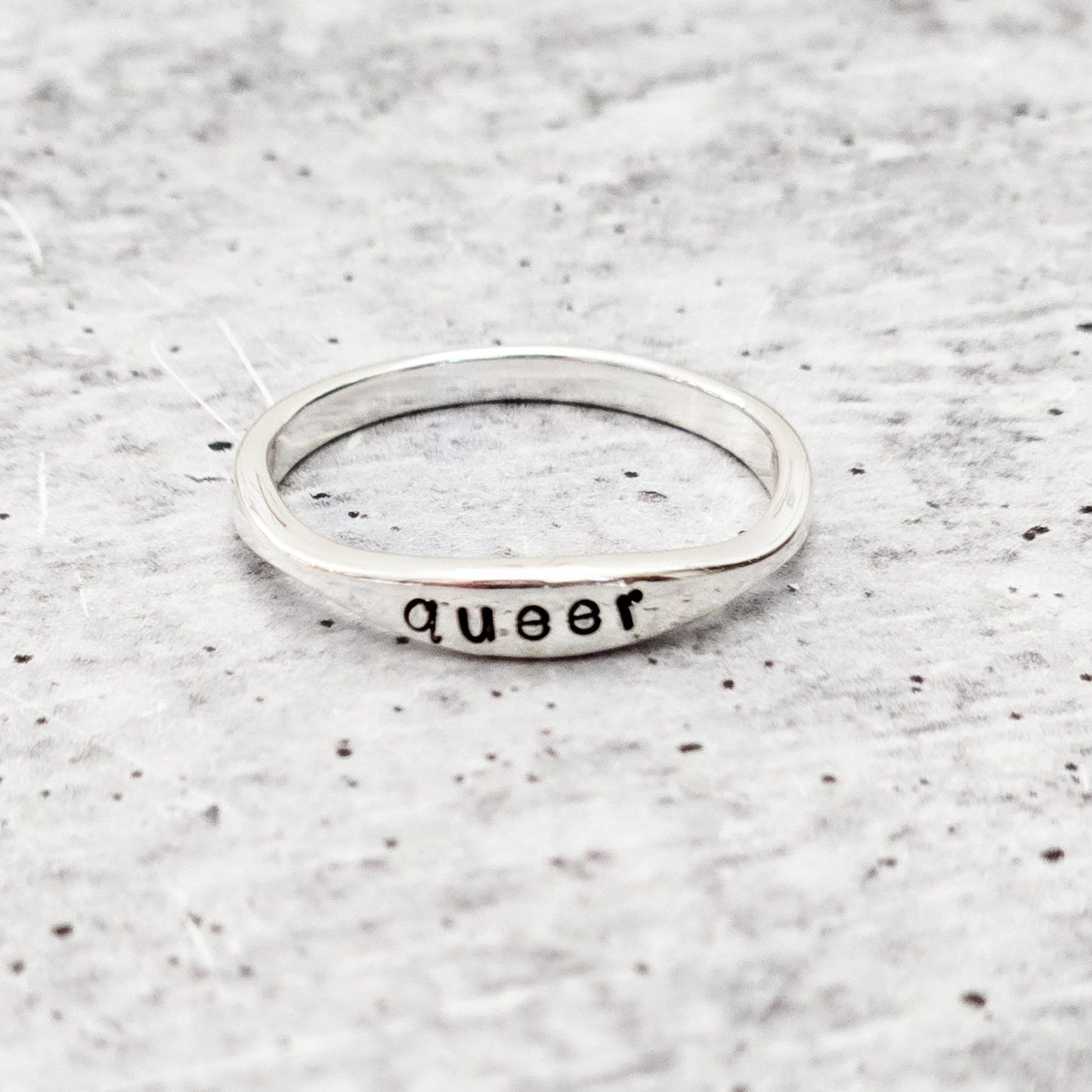 QUEER DAINTY GOLD PLATED OR STERLING SILVER RING