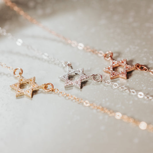 STAR OF DAVID CLASSIC CRYSTAL NECKLACE