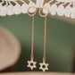 MAGEN DAVID CRYSTAL STATEMENT DROP EARRINGS