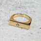 MIDDLE FINGER GOLD OR SILVER FLAT TOP RING