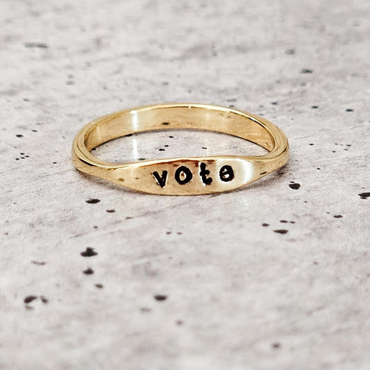VOTE DAINTY GOLD OR SILVER RING
