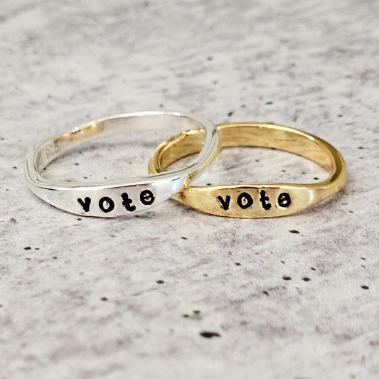 VOTE DAINTY GOLD OR SILVER RING
