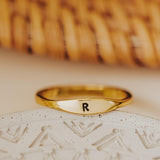 DAINTY GOLD OR SILVER INITIAL RING
